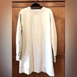 COS 100% cotton cream sweatshirt dress, size L